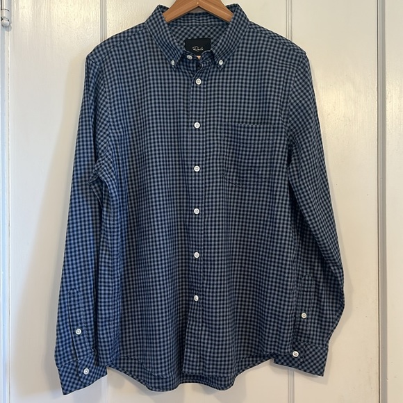 Rails NWT Reid in Navy Cornflower Check | Size Medium - Mens - Picture 6 of 9